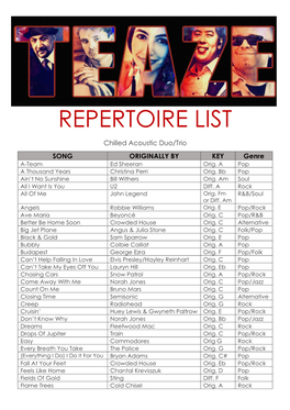 Repertoire List