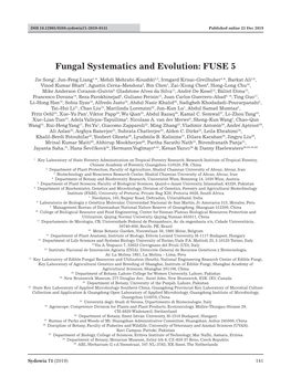 Fungal Systematics and Evolution: FUSE 5
