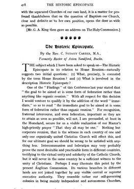 \Tbe Biatoric £Ptscopate. by the Rev