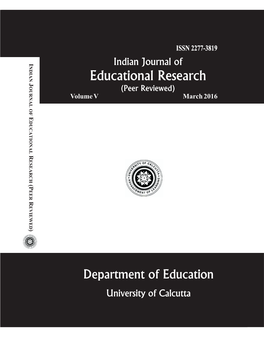 Indian Journal of Educational Research Volume V