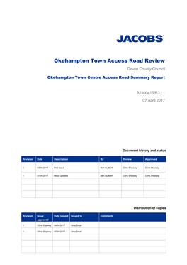 Okehampton Town Access Road Review Devon County Council