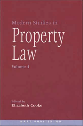 Modern Studies in Property Law, Volume 4