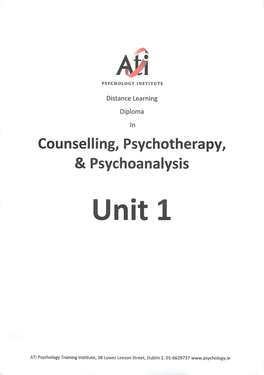 Counselling, Psychotherapy, & Psychoanalysis