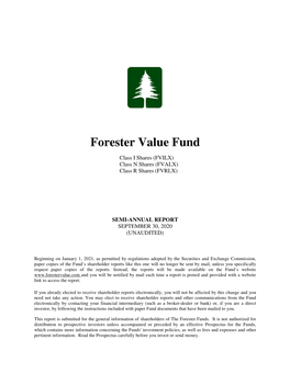 Forester Value Fund