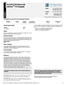 46861 HLA-DR (L243) Mouse Mab (Redfluor™ 710 Conjugate)