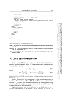 3.3 Cubic Spline Interpolation 107