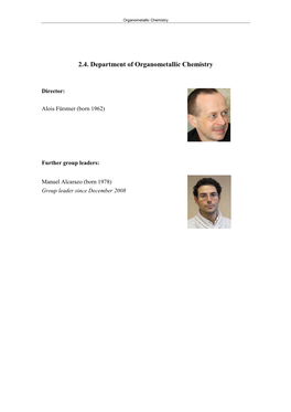 2.4. Department of Organometallic Chemistry