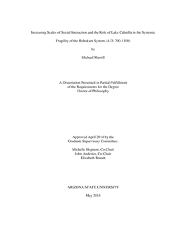 Increasing Scales of Social Interaction and the Role of Lake Cahuilla in the Systemic Fragility of the Hohokam System (A.D. 700-1100)