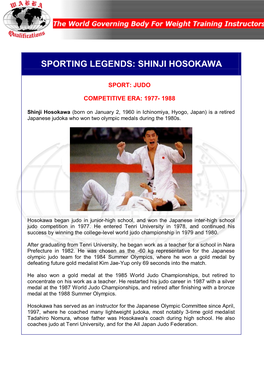 Sporting Legends: Shinji Hosokawa