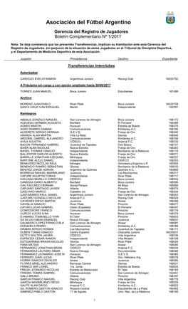 Boletin Jugadores 1-2017