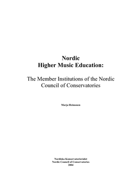 Nordic Higher Music Education