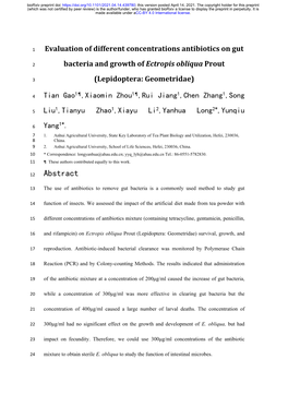 Evaluation of Different Concentrations Antibiotics on Gut Bacteria And