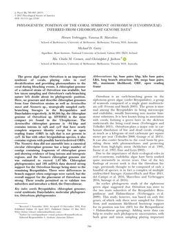 Inferred from Chloroplast Genome Data1