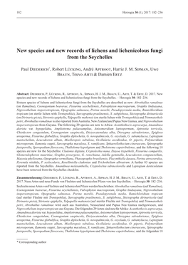 New Species and New Records of Lichens and Lichenicolous Fungi from the Seychelles