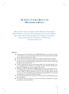 18. Status of Coral Reefs in the Mesoamerican Region