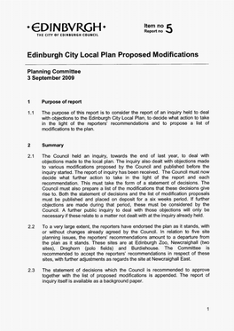 Edinburgh City Local Plan Proposed Modifications