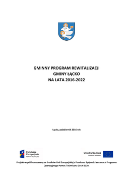 Gminny Program Rewitalizacji Gminy Łącko Na Lata 2016-2022