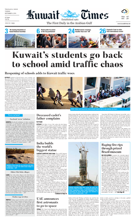 Kuwait's Students Go Back to School Amid Traffic Chaos