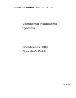 CA3000 Software Manual