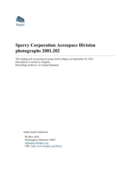 Sperry Corporation Aerospace Division Photographs 2001.202