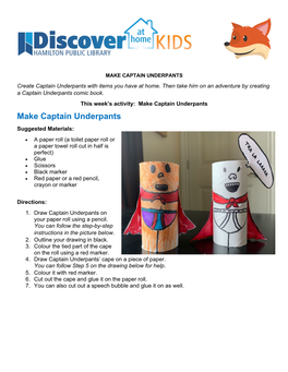 MAKE CAPTAIN UNDERPANTS Create Captain Underpants with Items You Have at Home