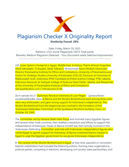 Plagiarism Checker X Originality Report Similarity Found: 28%