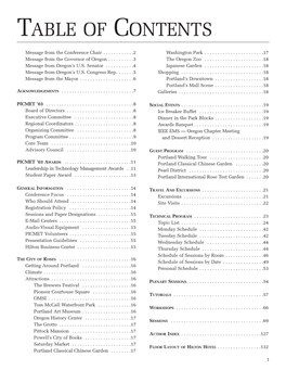 Table of Contents