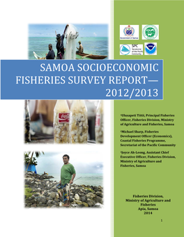 Samoa Socioeconomic Fisheries Survey Report—2012/2013