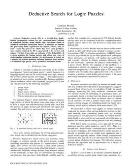 Deductive Search for Logic Puzzles