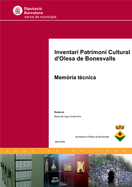 Inventari Patrimoni Cultural D'olesa De Bonesvalls