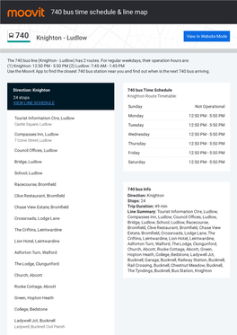 740 Bus Time Schedule & Line Route