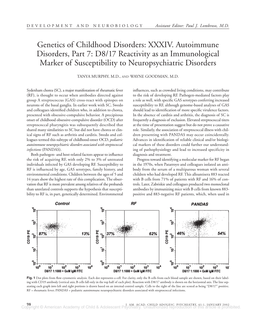 D8/17 Reactivity As an Immunological Marker of Susceptibility to Neuropsychiatric Disorders