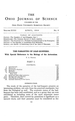 The Parasites of Leaf-Hoppers : with Special Reference to the Biology Of