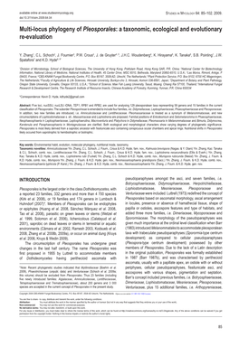 Multi-Locus Phylogeny of Pleosporales: a Taxonomic, Ecological and Evolutionary Re-Evaluation