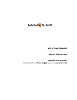 As Latvijas Balzams Annual Report 2020