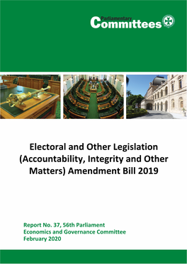 (Accountability, Integrity and Other Matters) Amendment Bill 2019