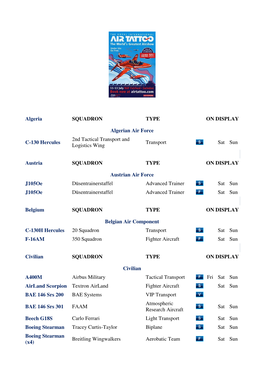 Algeria SQUADRON TYPE on DISPLAY Algerian Air Force C-130