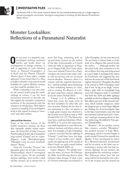 Monster Lookalikes: Reflections of a Paranatural Naturalist