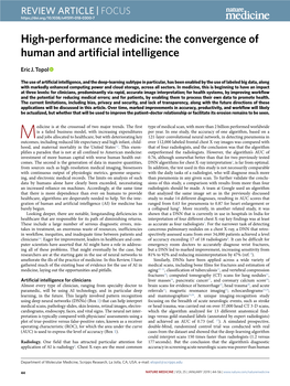 High-Performance Medicine: the Convergence of Human and Artificial Intelligence