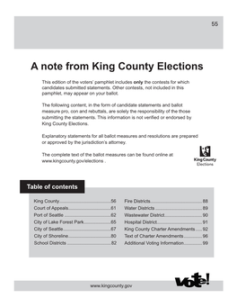 A Note from King County Elections