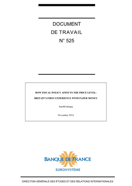 Document De Travail N° 525