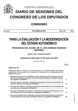 Diario De Sesiones De La Comisión Para La Evaluación Y La