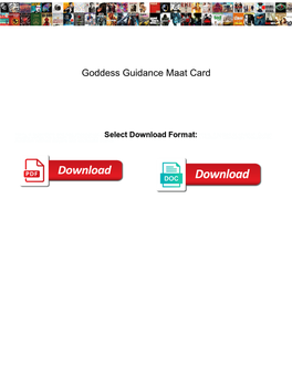 Goddess Guidance Maat Card