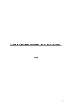 State and Territory Tribunal Guidelines for the Purposes of Dealing with Reportable Offences