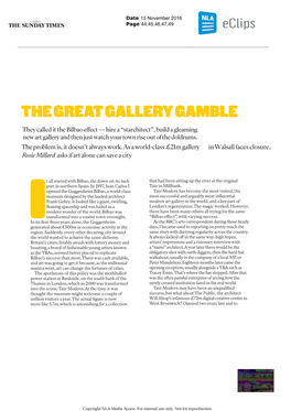 The Great Gallery Gamble