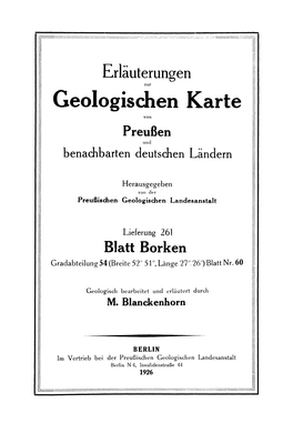 Geologischen Karte VOI) Preußen Und Benachbarten Deutschen Ländern