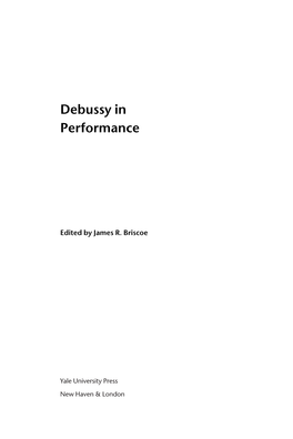 Debussy in Performance