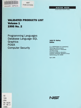 Validated Products List, 1995 No. 2