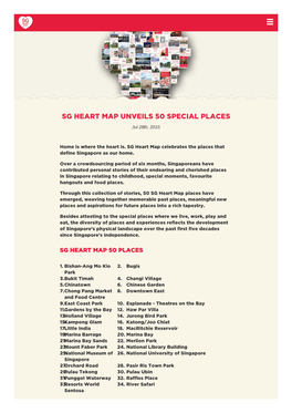 Sg Heart Map Unveils 50 Special Places