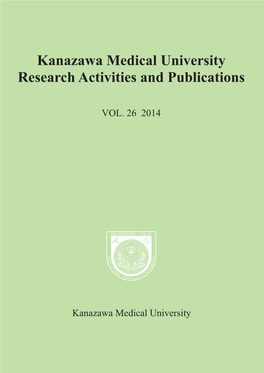 Kanazawa Medical University Research Activities and Publications